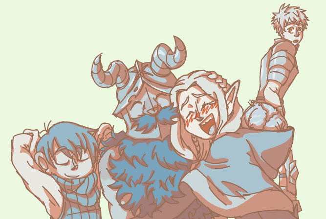 Intro screenshot redraw (Dungeon Meshi)